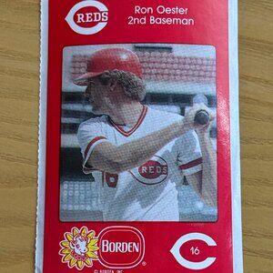 1984 Borden Dairy Sticker Ron Oester Super Rare Cincinnati Reds MLB Baseball